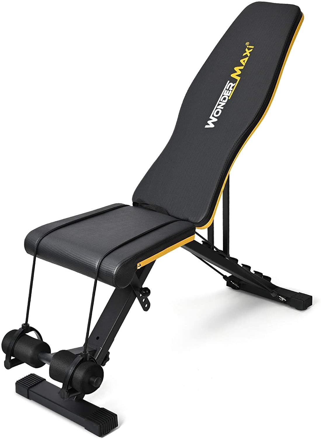 Wonder Maxi Adjustable Weight Bench, Strength Training Bench for Full Body Exercise, Work Out Bench Equipment with Arm Resistance Bands