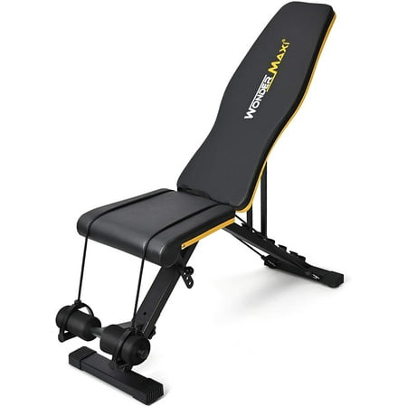 Wonder Maxi Adjustable Weight Bench, Strength Training Bench for Full Body Exercise, Work Out Bench Equipment with Arm Resistance Bands