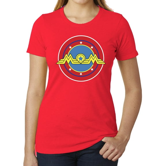 Wonder Mom T-shirt, Funny Graphic T-shirts, Cute Mom shirts - Heather Red MH200WMOM S20 M