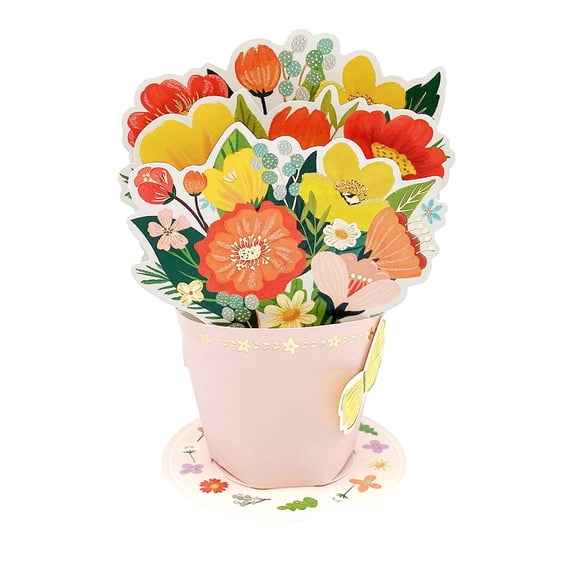 Wonder Mothers Day Pop Up Card for Mom (light pink Flower Bouquet)