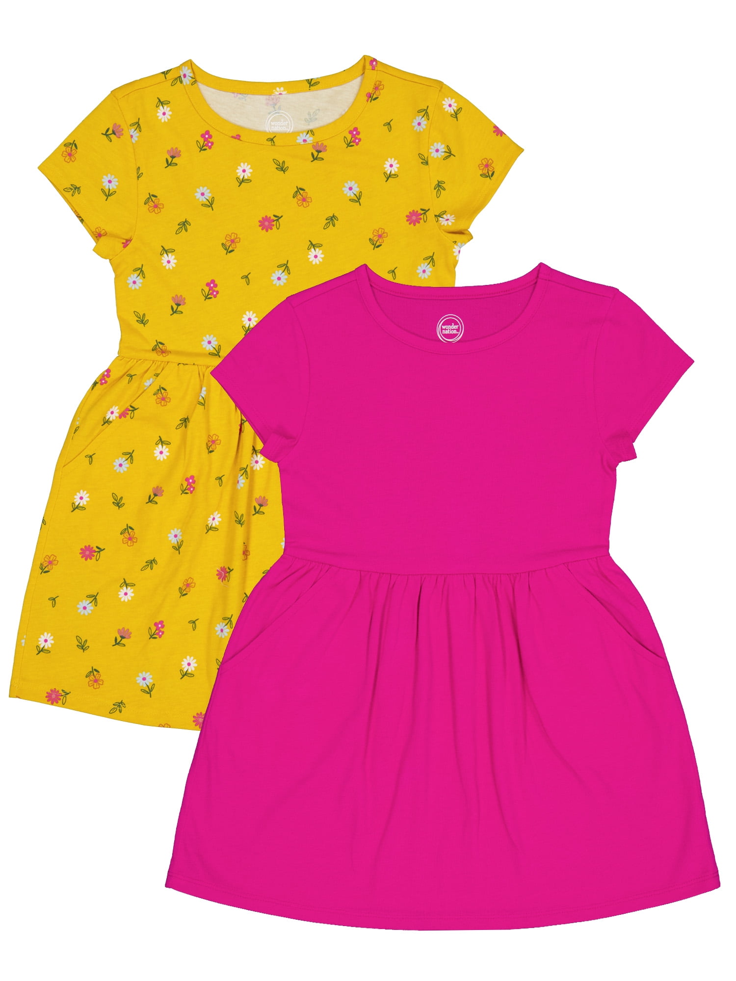 2-Pack Short Sleeve Play Dress, Sizes 4-18 & Plus