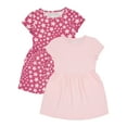 thumbnail image 1 of Wonder Nation Girls 2-Pack Short Sleeve Play Dress, Sizes 4-18 & Plus, 1 of 3