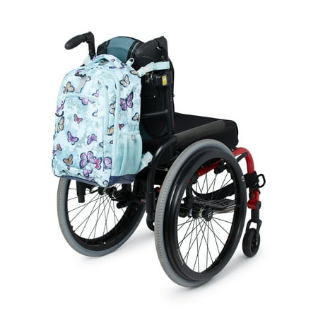 Wonder Nation Adaptive 17" Laptop Backpack Butterfly Camoflauge Teal Haze Multi-Color