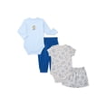 thumbnail image 1 of Wonder Nation Baby Boys Bodysuits, Shorts and Pants Outfit Set, 4-Piece, Sizes 0-24 Months, 1 of 5