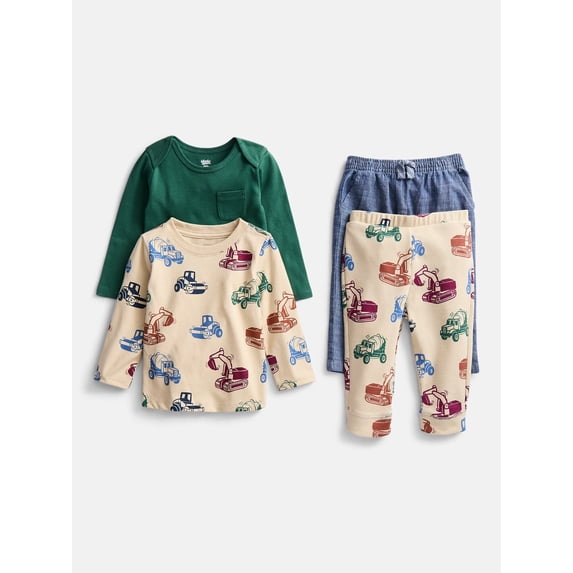 Wonder Nation Baby Boys 4-Piece Outfit Set, Sizes 0-24M