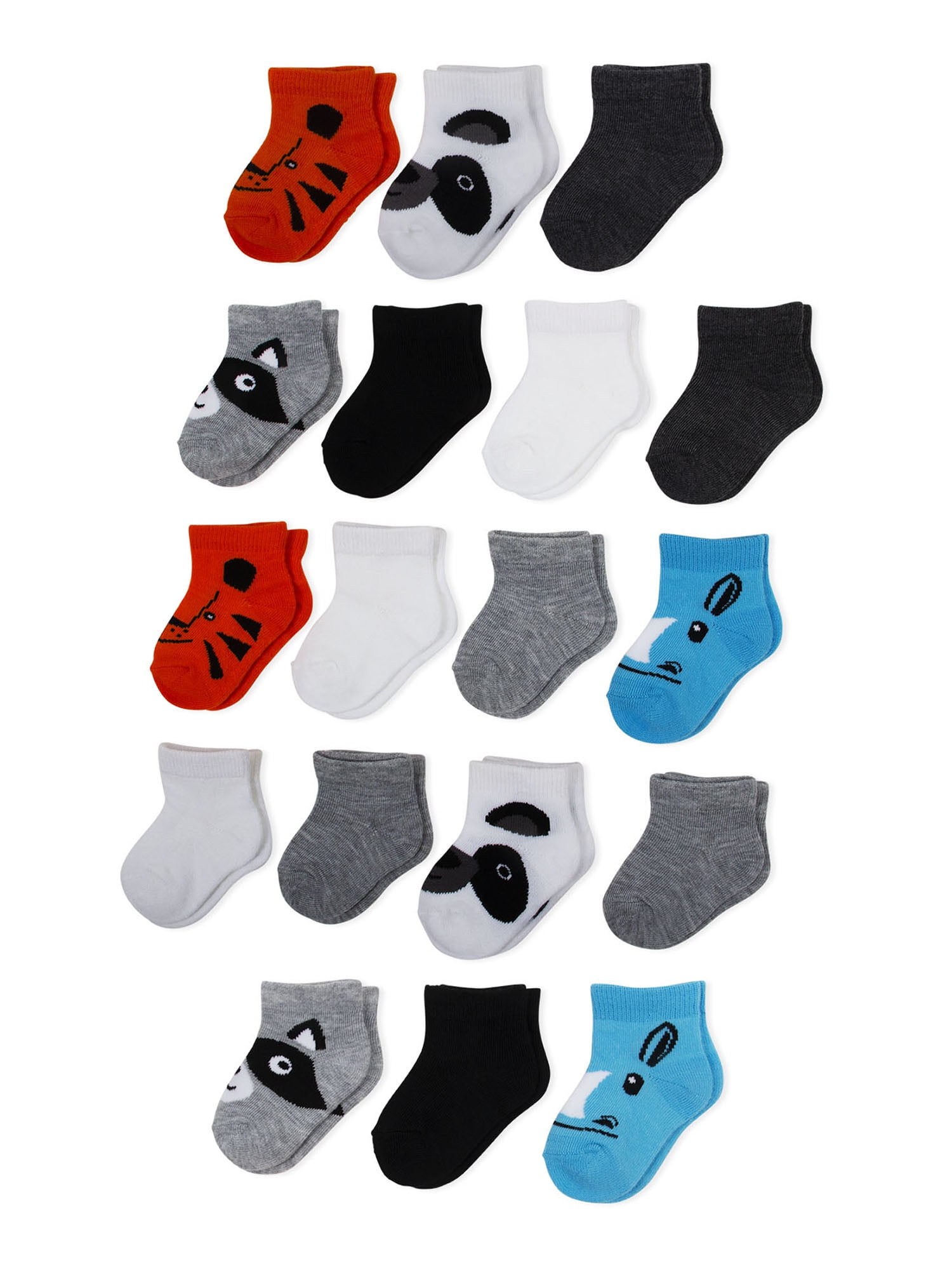 Wonder Nation Baby Boy Ankle Socks, 18Pack, Sizes 0M18M