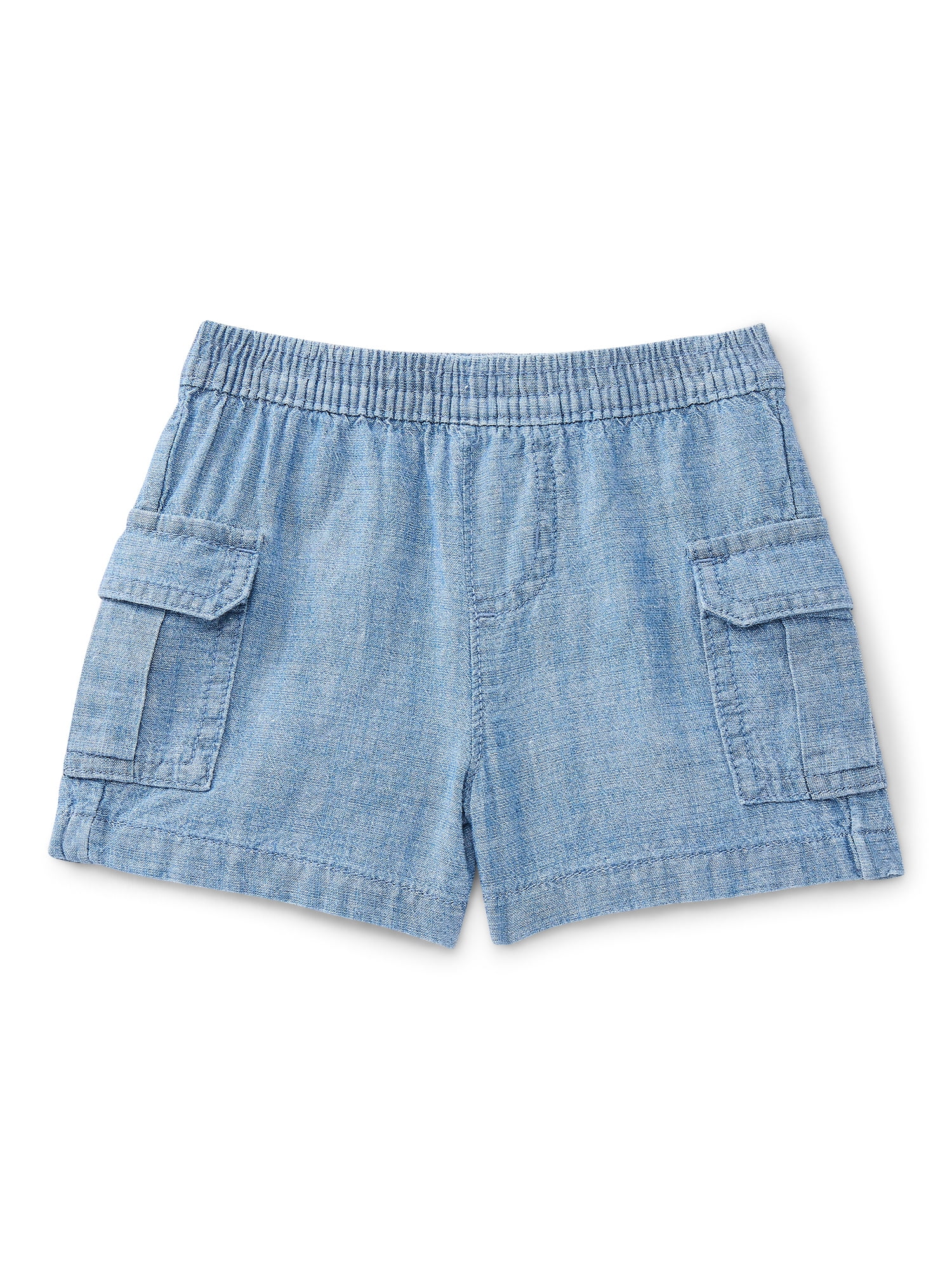 Wonder Nation Baby Boys Cotton Chambray Cargo Shorts, Sizes 0M-24M