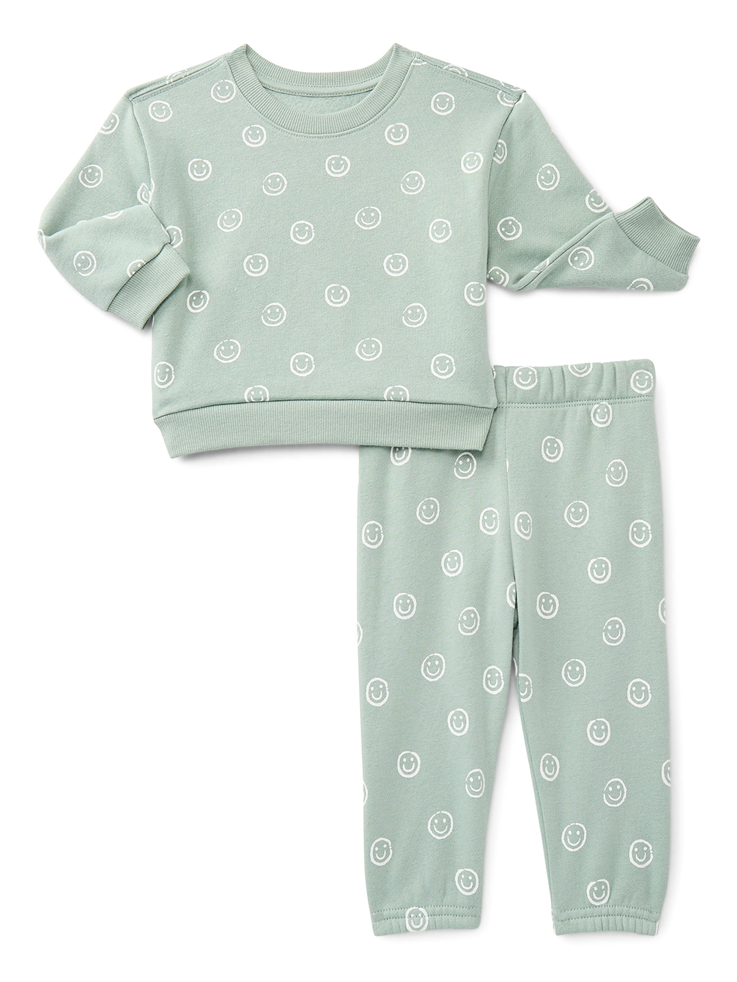 Wonder Nation Baby Boys Fleece Top and Pants Set, 2-Piece, Sizes 6M-24M