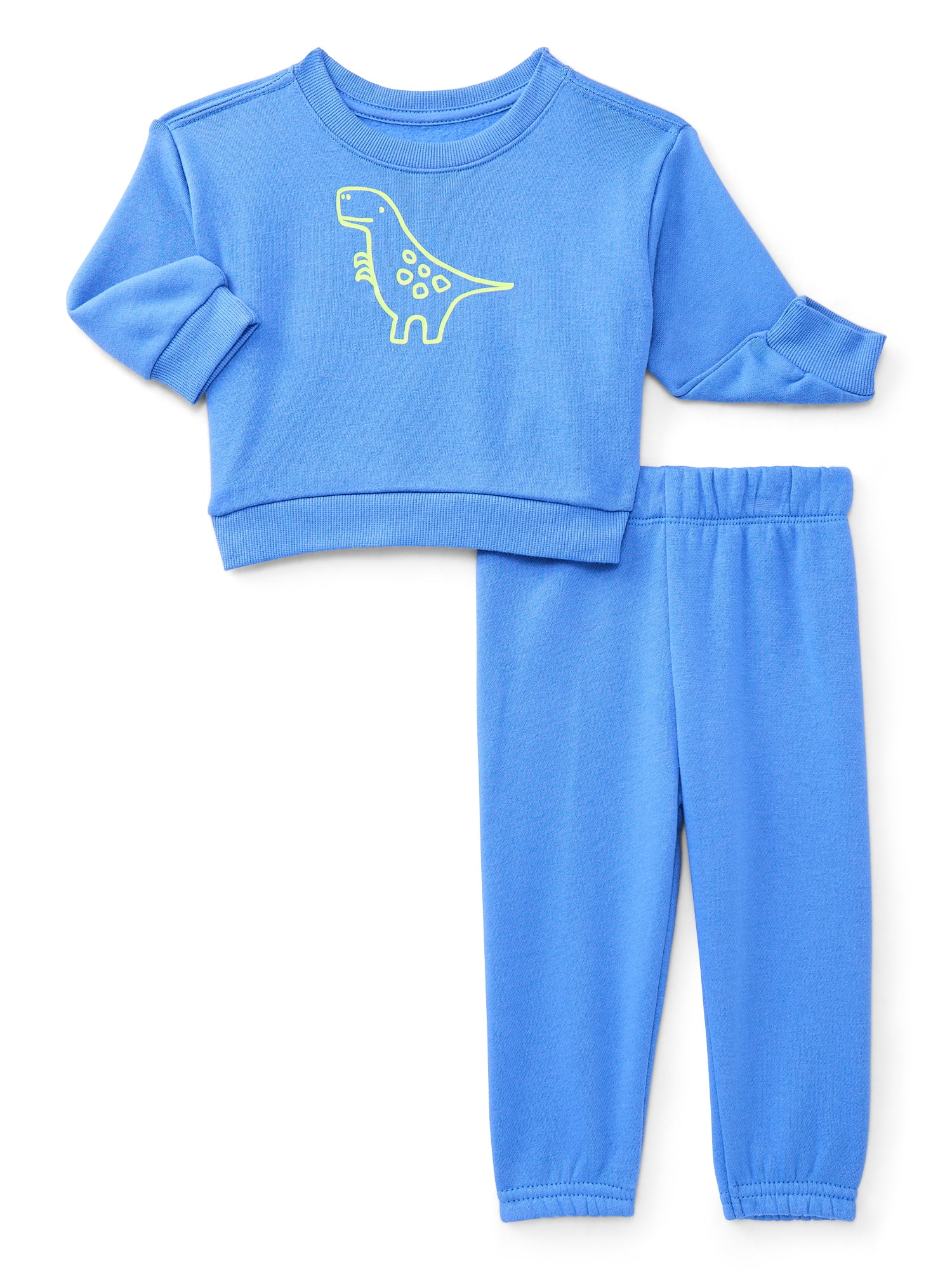 Wonder Nation Baby Boys Fleece Top and Pants Set, 2-Piece, Sizes 6M-24M