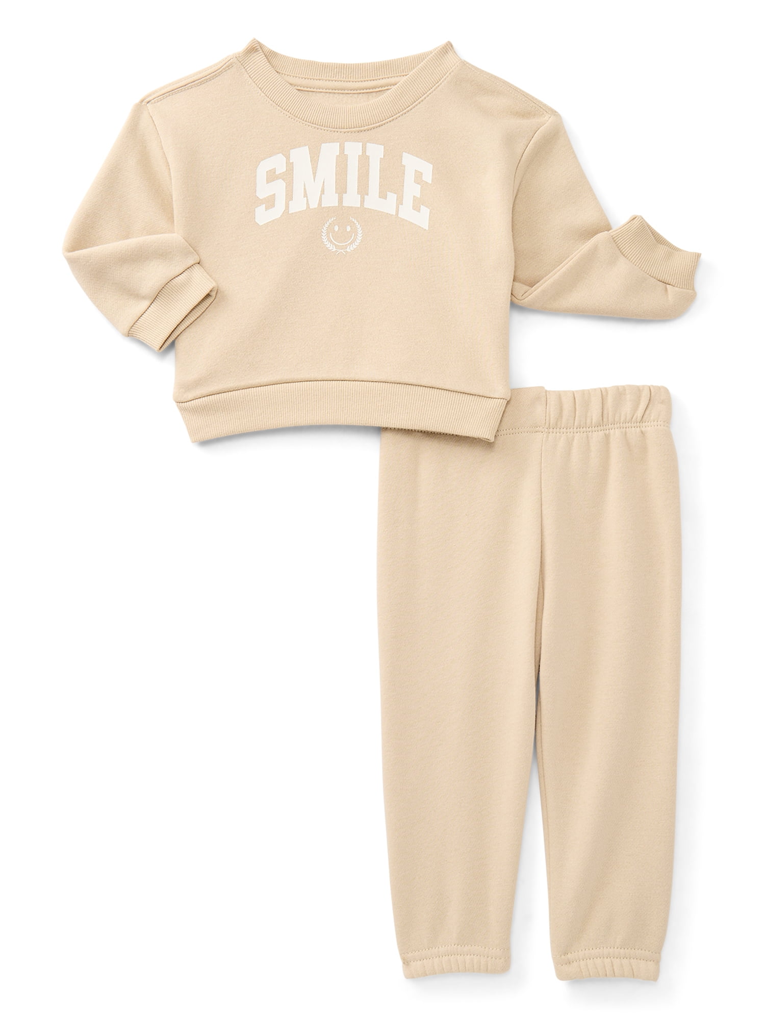 Wonder Nation Baby Boys Fleece Top and Pants Set, 2-Piece, Sizes 6M-24M