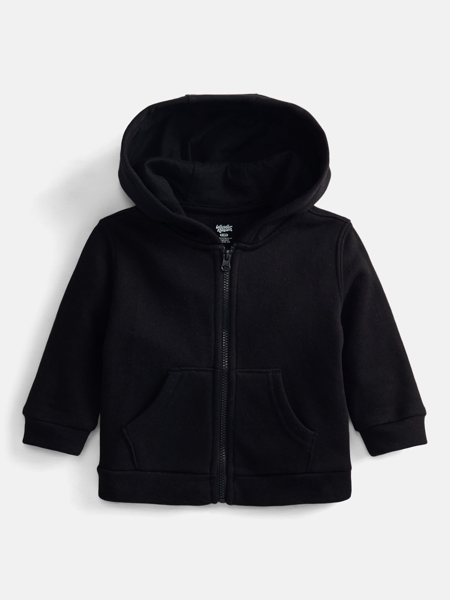 Wonder Nation Baby and Toddler Fleece Zip Up Hoodie, Sizes 0M-5T