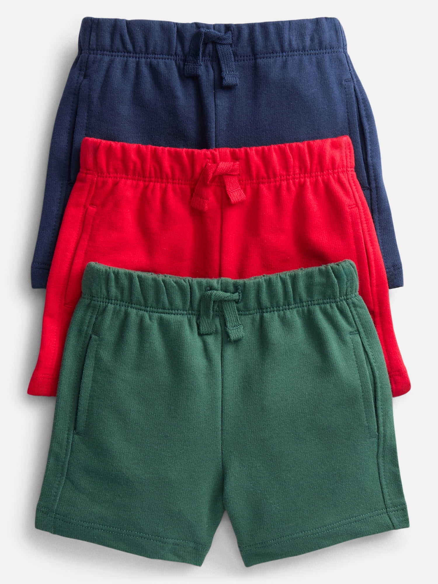 Wonder Nation Baby Boys French Terry Shorts, 3-Pack, Sizes 0-24 Months