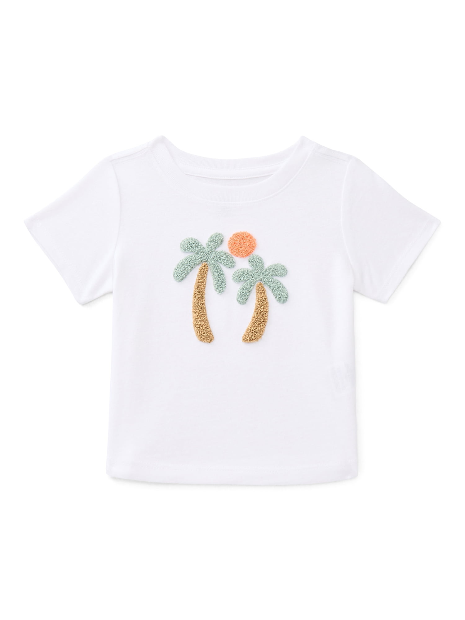 Wonder Nation Baby Boy Short Sleeve Chenille Detail T-Shirt, Sizes 0-24 Months