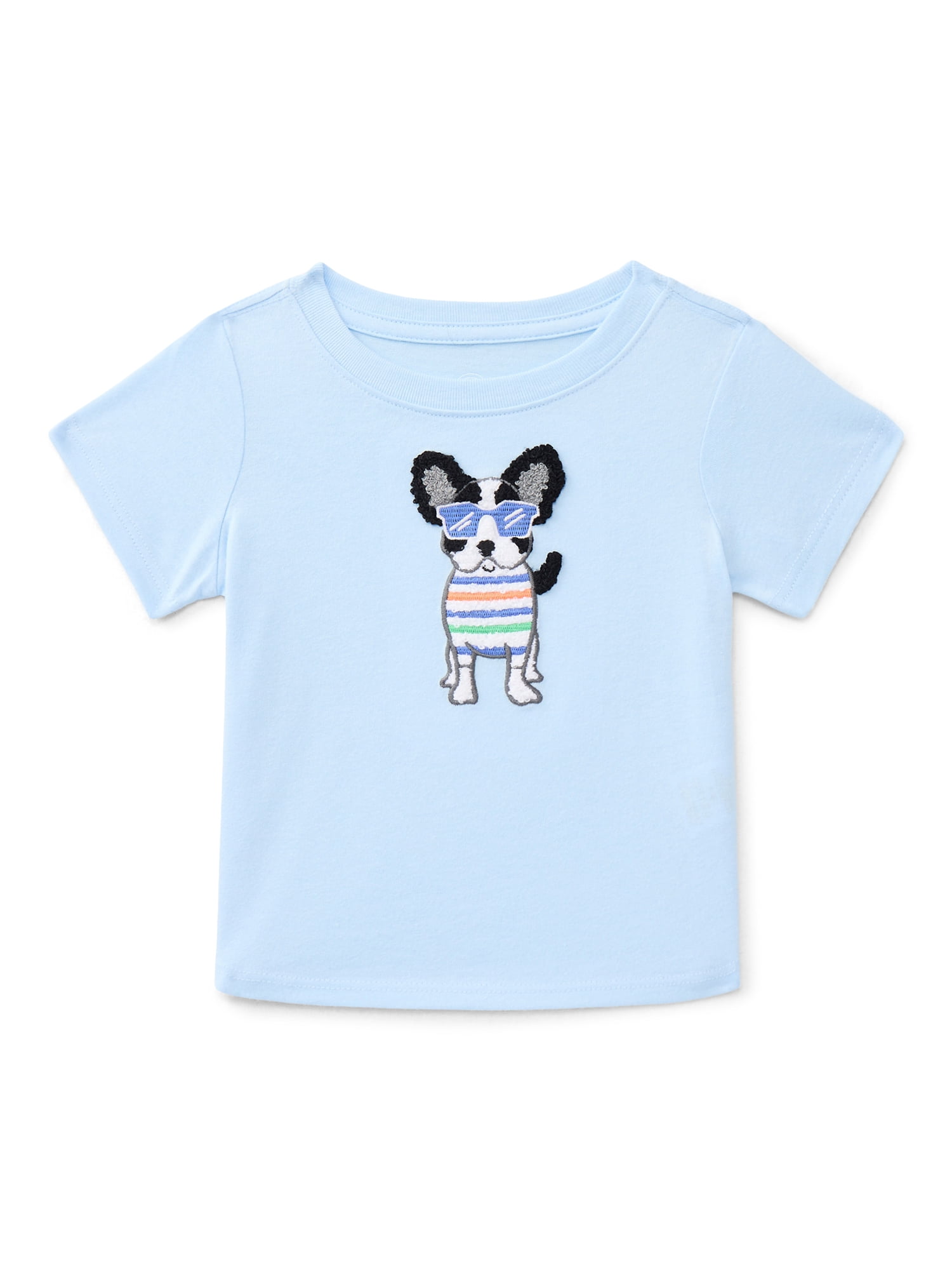 Wonder Nation Baby Boy Short Sleeve Chenille Detail T-Shirt, Sizes 0-24 Months