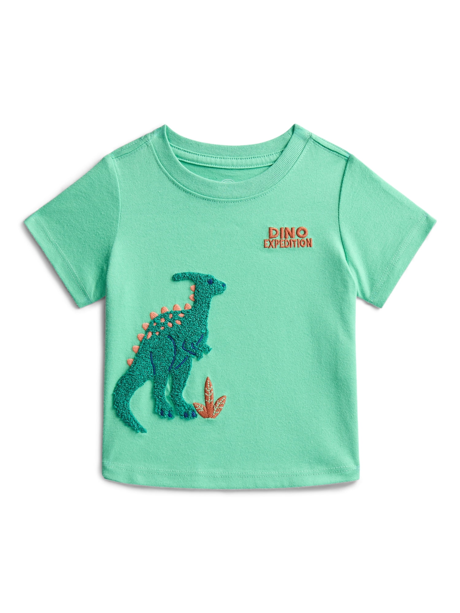 Wonder Nation Baby Boy Short Sleeve Chenille Detail T-Shirt, Sizes 0-24 Months