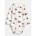 thumbnail image 1 of Wonder Nation Baby Boys' Thermal Henley Bodysuit with Long Sleeves, Sizes 0M-24M, 1 of 3