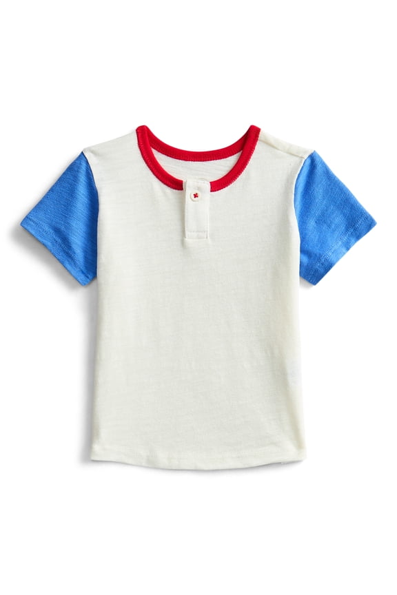 Baby Boys Henley Tee with Short Sleeves, Sizes 0M-24M