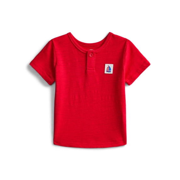 Wonder Nation Baby Boys Henley Tee with Short Sleeves, Sizes 0M-24M