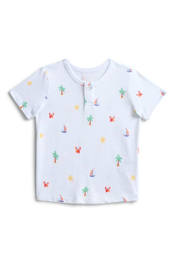 Baby Boys Henley Tee with Short Sleeves, Sizes 0M-24M