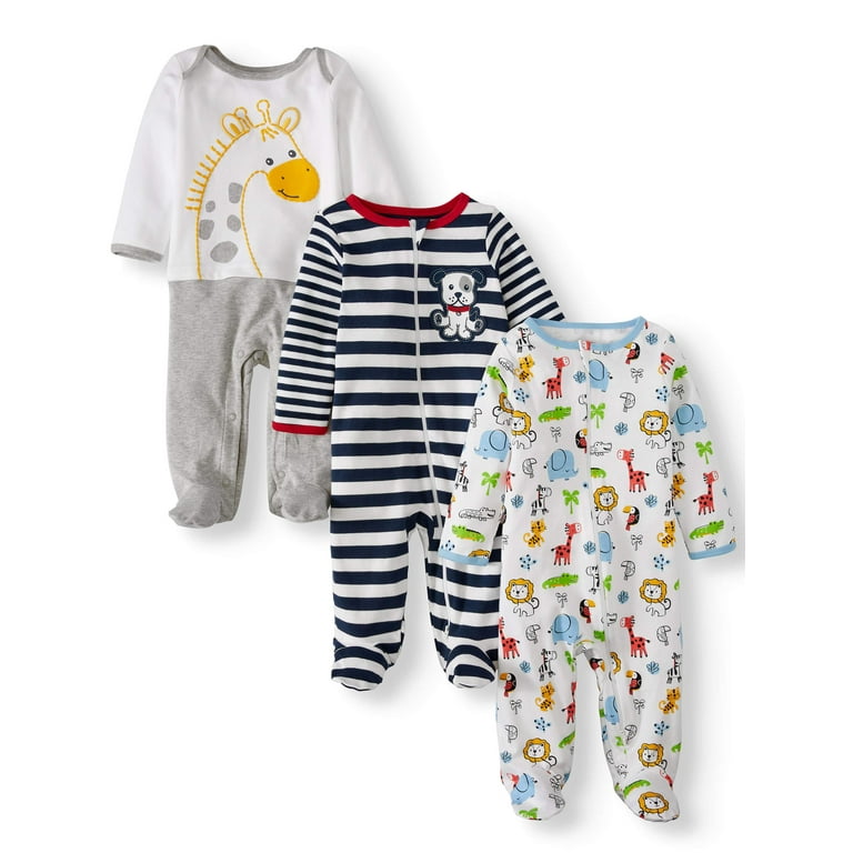Wonder Nation Baby Boy Inverted Zipper Sleep N Play Coveralls