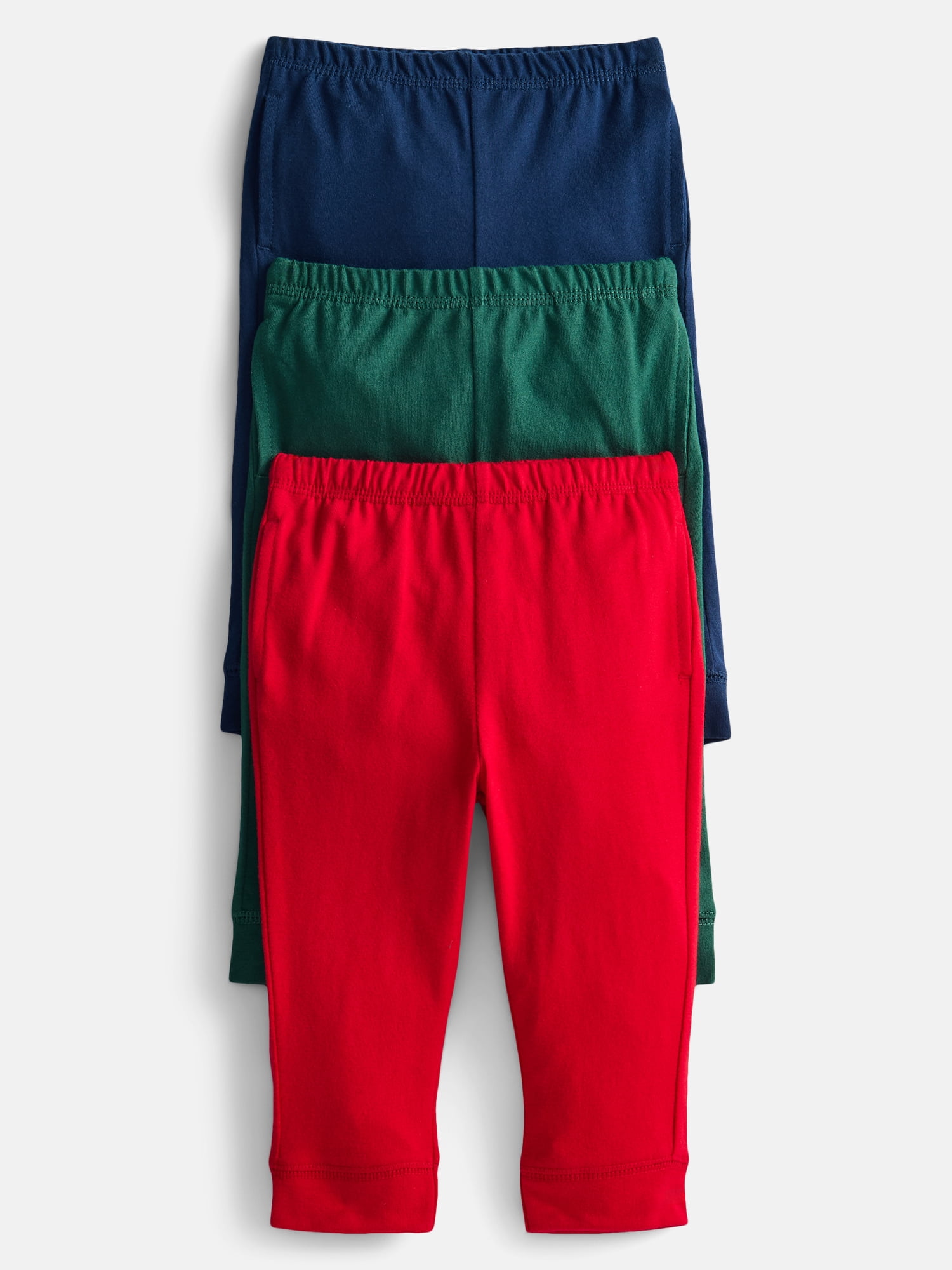Wonder Nation Baby Boys' Jersey Knit Jogger Pants, 3-Pack, Sizes 0M-24M