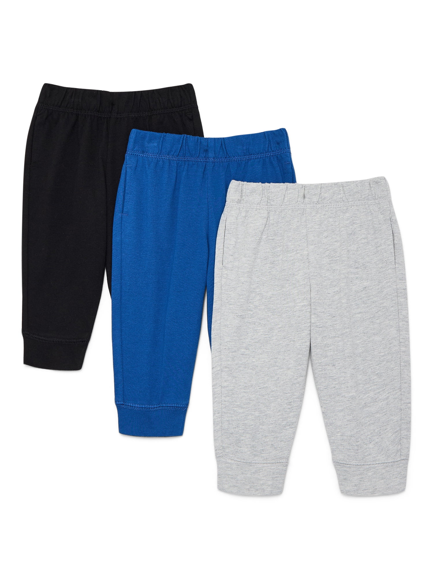 Wonder Nation Baby Boy Joggers, 3-Pack, Sizes 0-24 Months