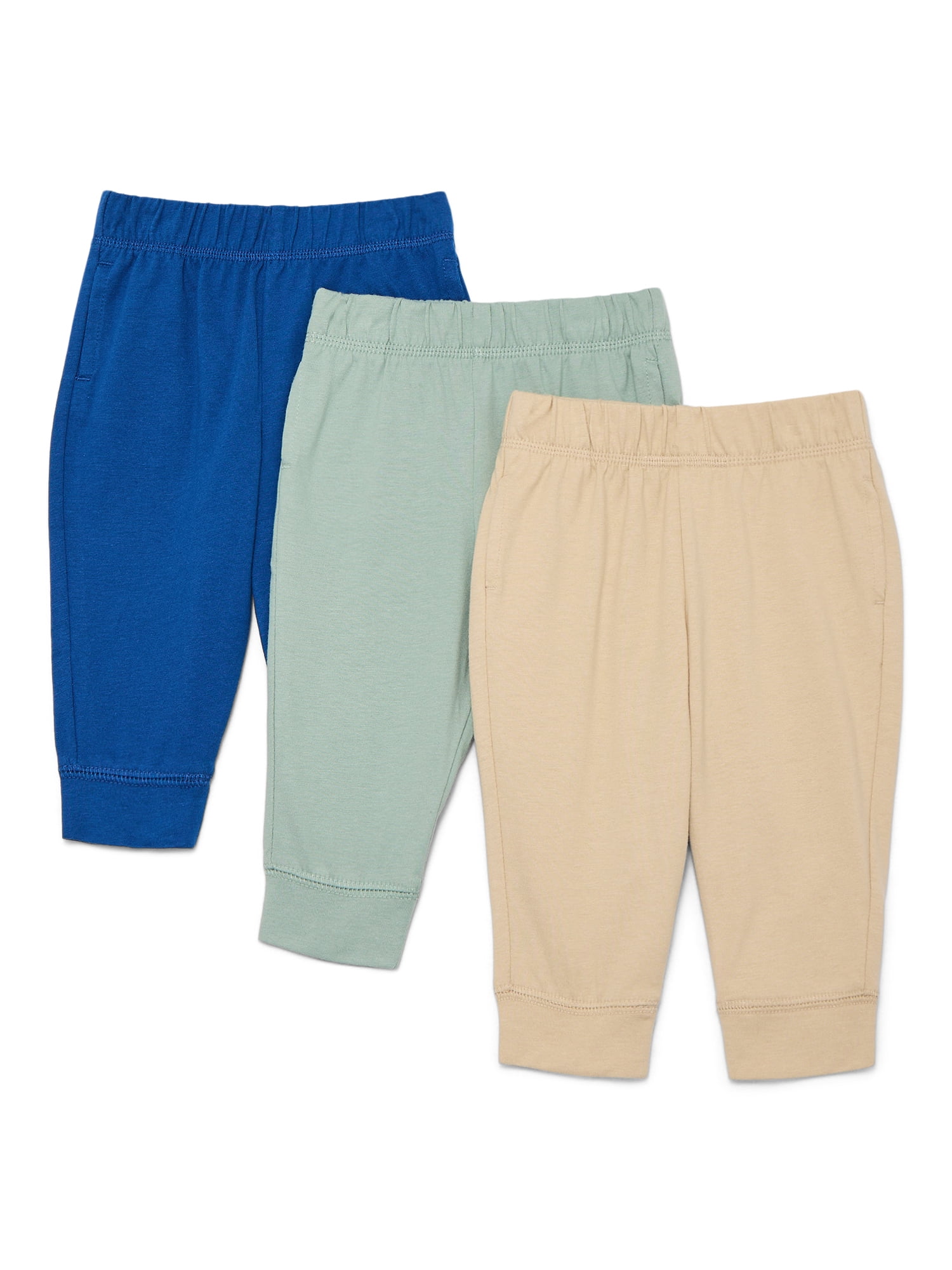 Wonder Nation Baby Boy Joggers, 3-Pack, Sizes 0-24 Months