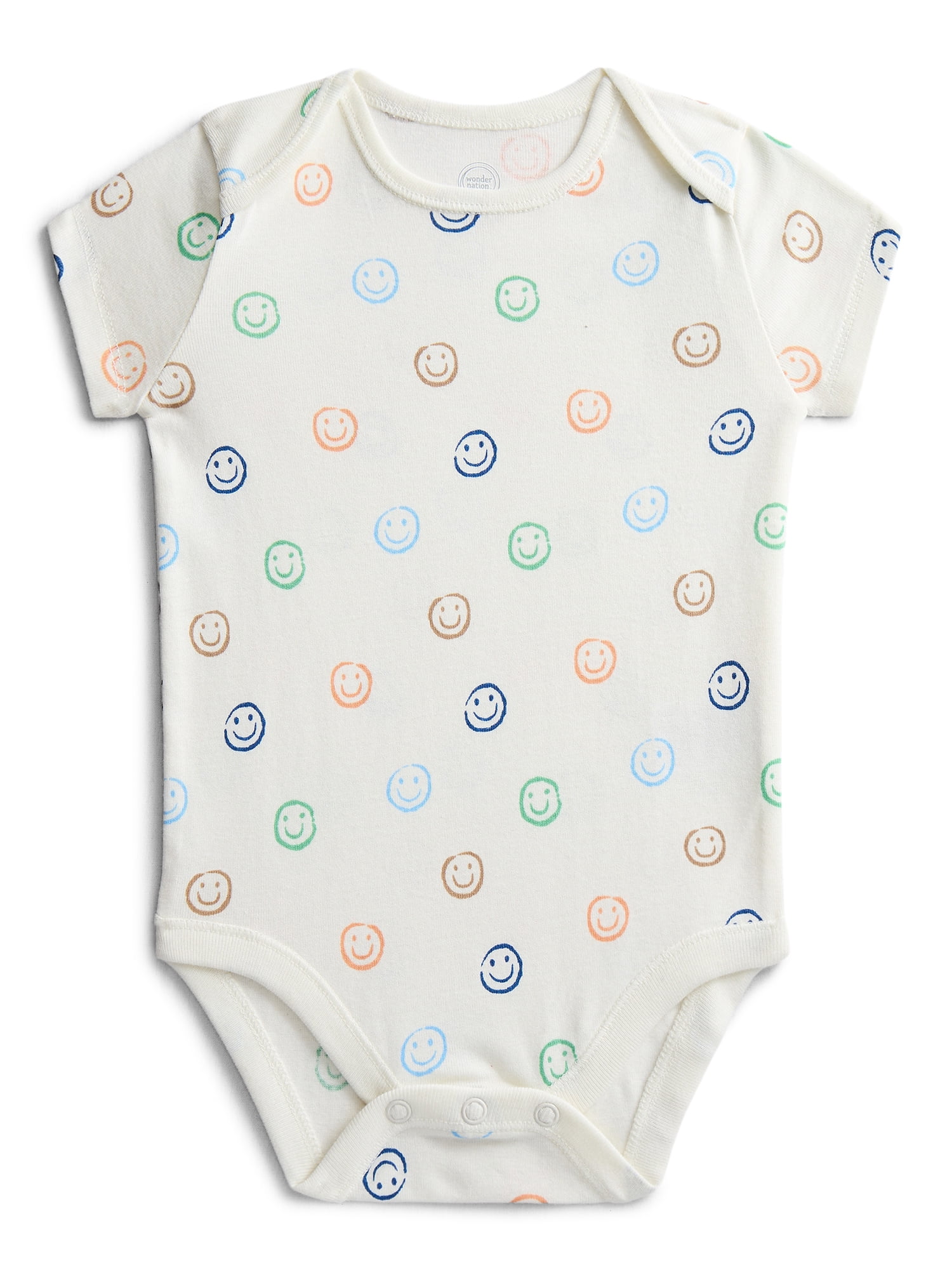 Wonder Nation Baby Boys Cotton Lap Shoulder Bodysuit, Sizes 0M-24M
