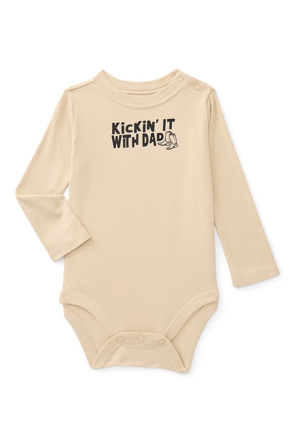 Baby Boy Long Sleeve Graphic Bodysuit, Sizes 0-24 Months