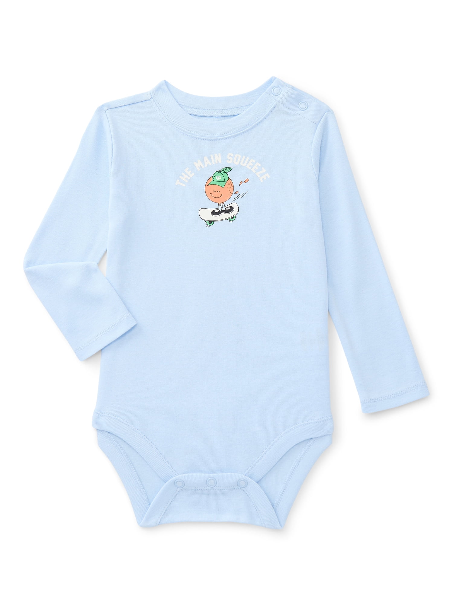 Wonder Nation Baby Boy Long Sleeve Graphic Bodysuit, Sizes 0-24 Months