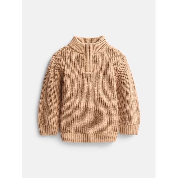 Wonder Nation Baby Boys Quarter Zip Sweater, Sizes 0-3M to 6-9M