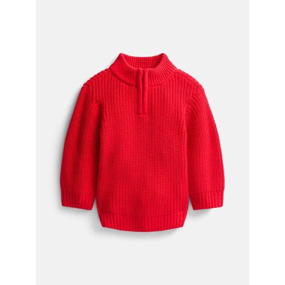 Wonder Nation Baby Boys Quarter Zip Sweater, Sizes 0-3M to 6-9M