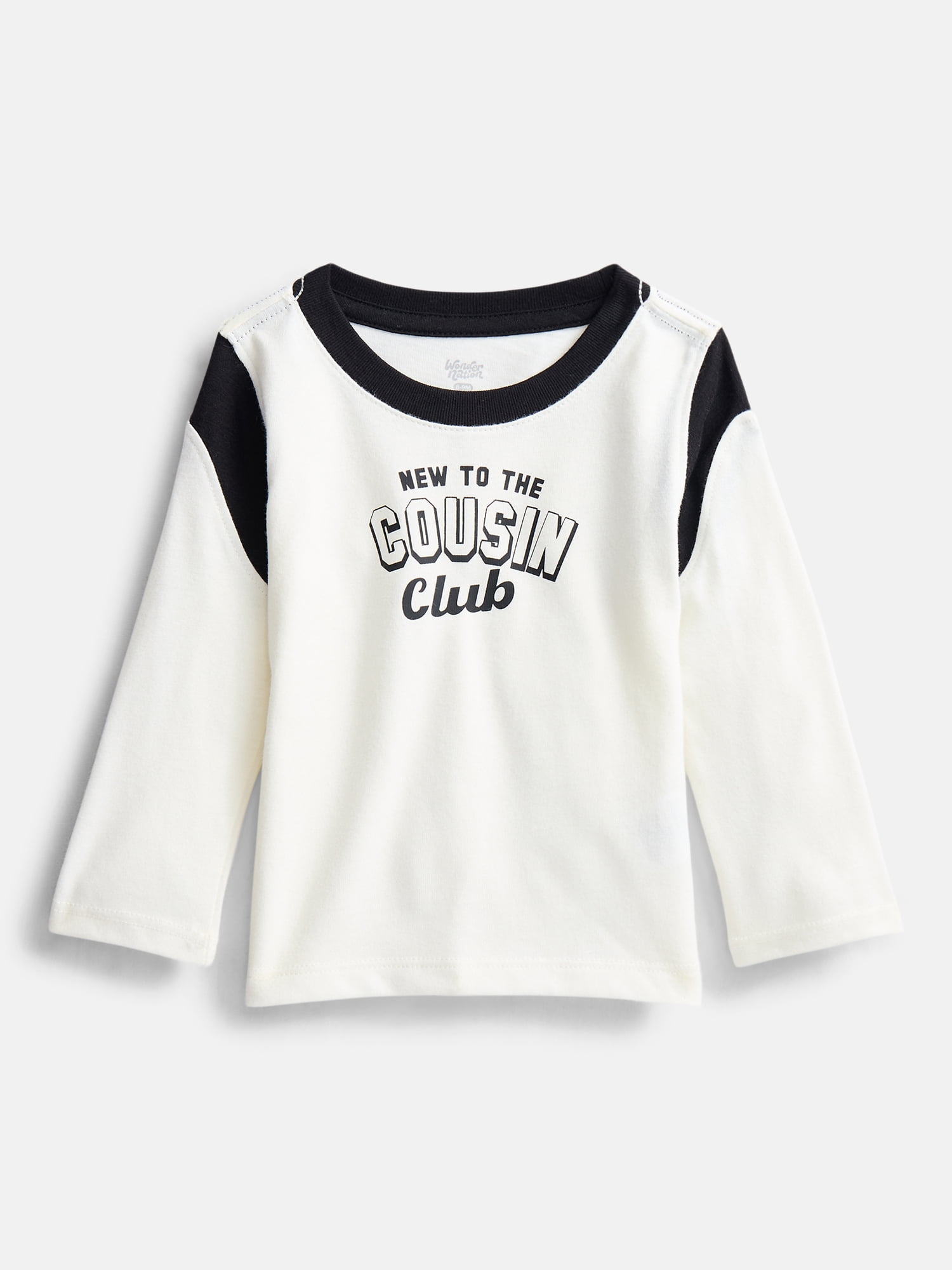 Wonder Nation Baby Boys Contrast Tee with Long Sleeves, Sizes 0-24M