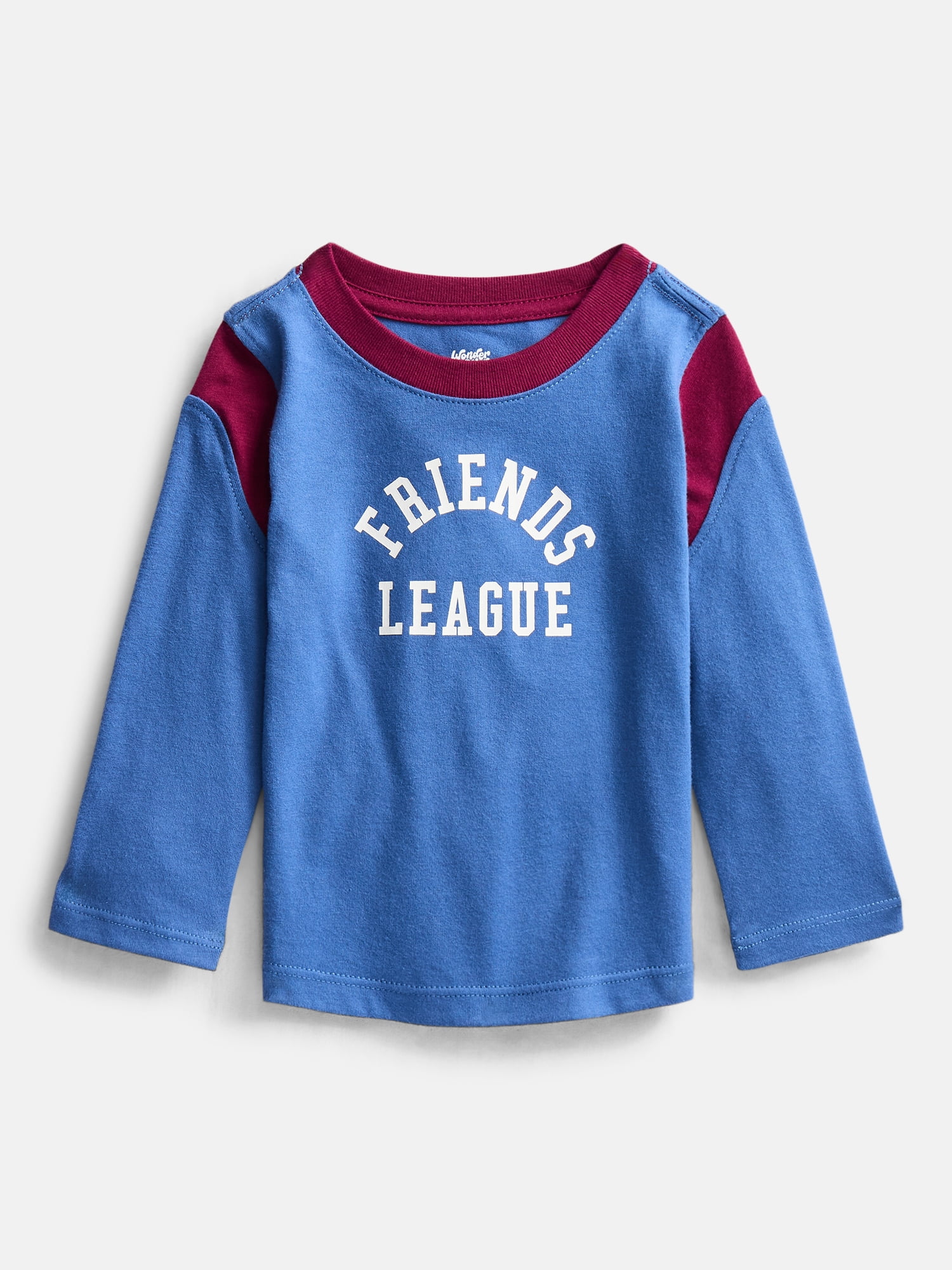 Wonder Nation Baby Boys Contrast Tee with Long Sleeves, Sizes 0-24M