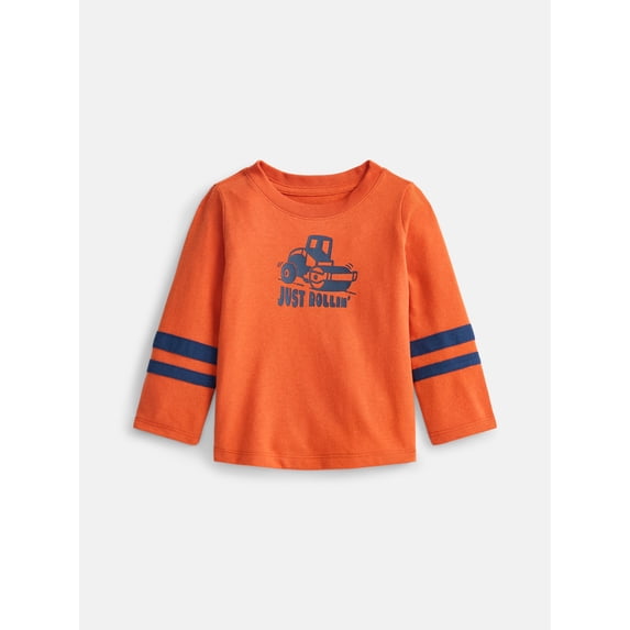 Wonder Nation Baby Boys Graphic Tee with Long Sleeves, Sizes 0-24 M