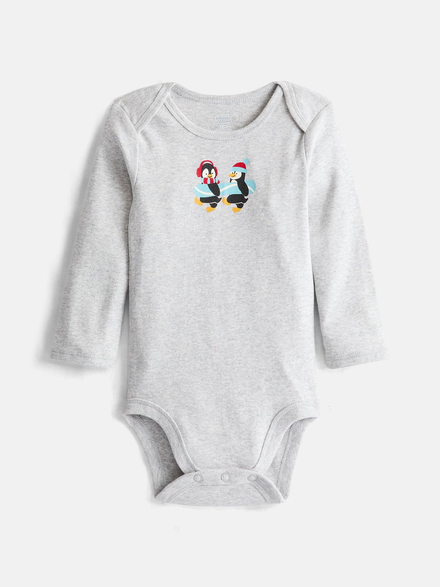 Wonder Nation Baby Boys Graphic Cotton Bodysuit with Long Sleeves, Sizes 0M-24M