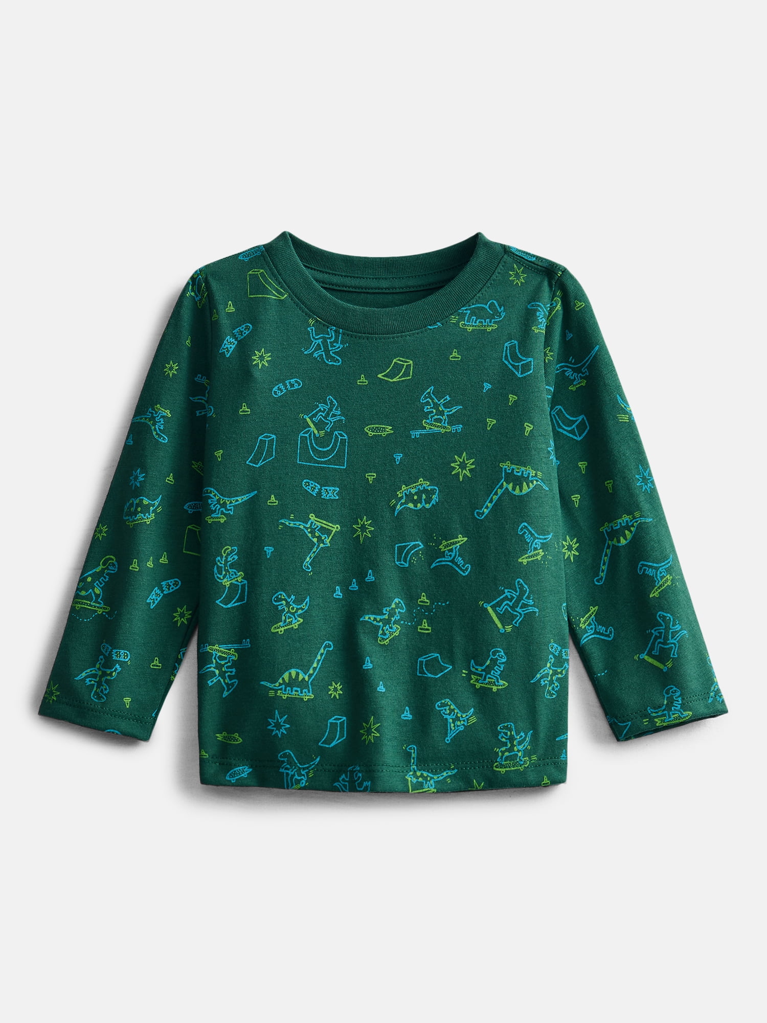 Wonder Nation Baby Boys' Print Tee with Long Sleeves, Sizes 0M-24M