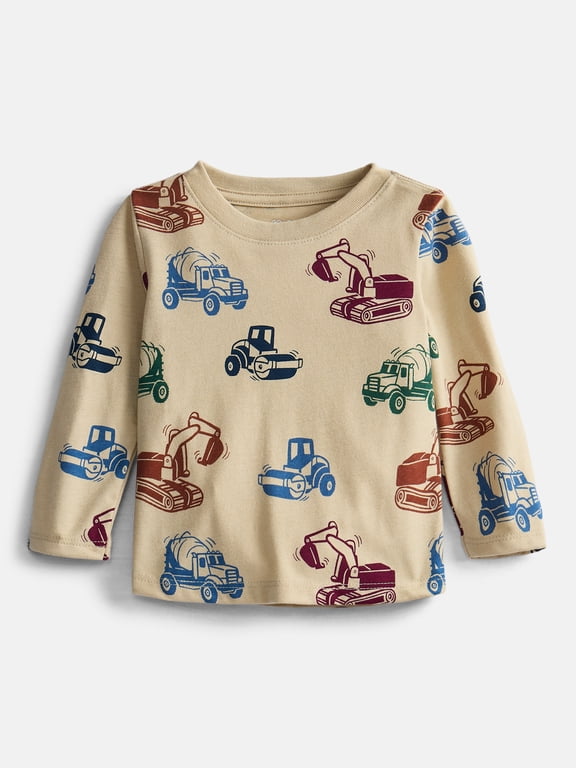 Baby Boys' Print Tee with Long Sleeves, Sizes 0M-24M