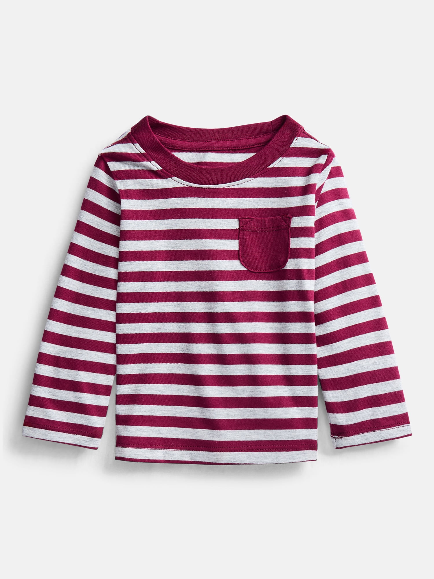 Wonder Nation Baby Boys Stripe Tee with Long Sleeves, Sizes 0-24 Months