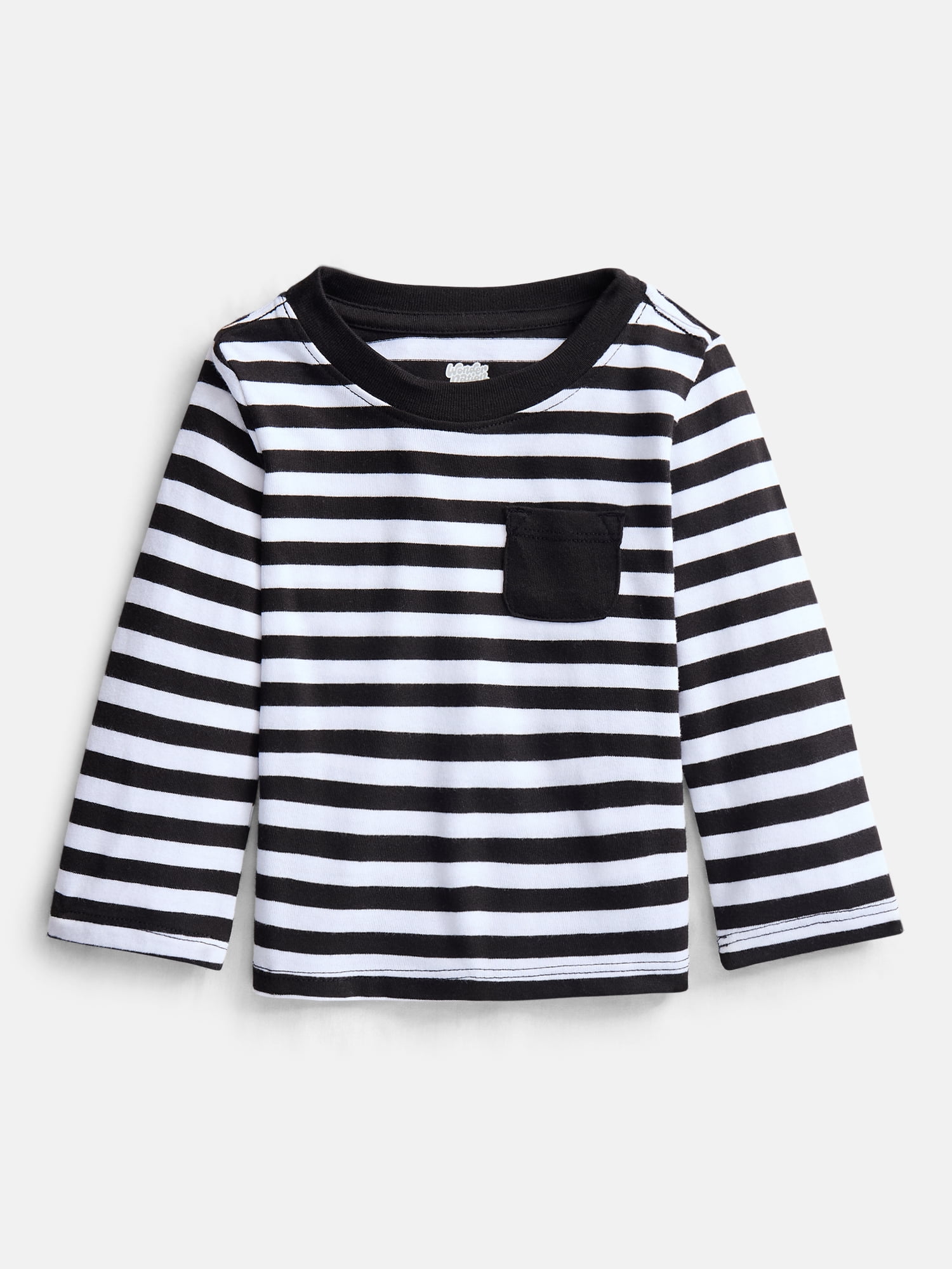 Wonder Nation Baby Boys Stripe Tee with Long Sleeves, Sizes 0-24 Months