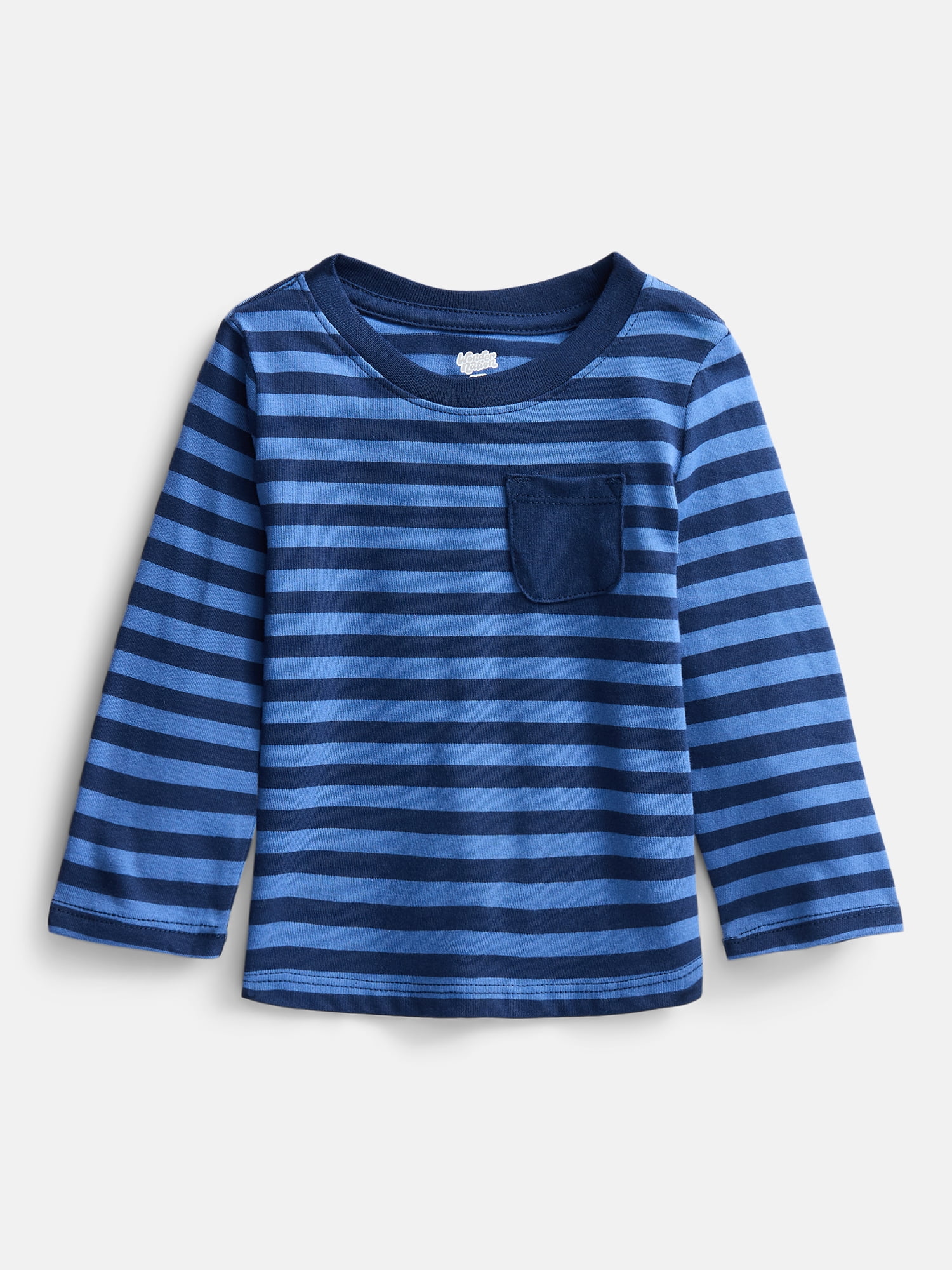 Wonder Nation Baby Boys Stripe Tee with Long Sleeves, Sizes 0-24 Months