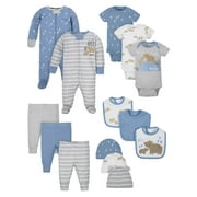 Wonder Nation Baby Boy Newborn Clothes Essentials Gift Set, 14-Piece