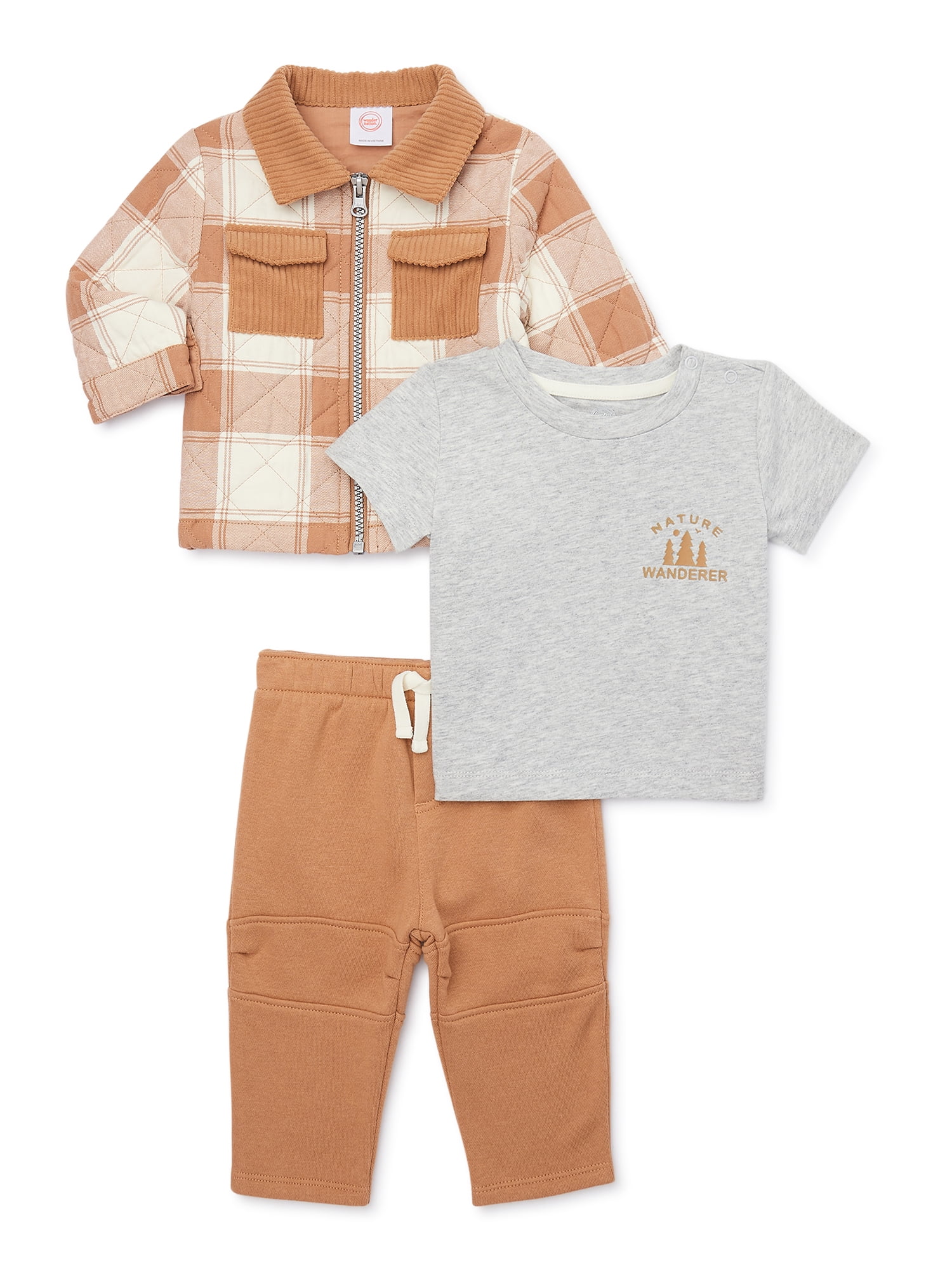 Wonder Nation Baby Boy Pant Set, Sizes (0 24 Months)