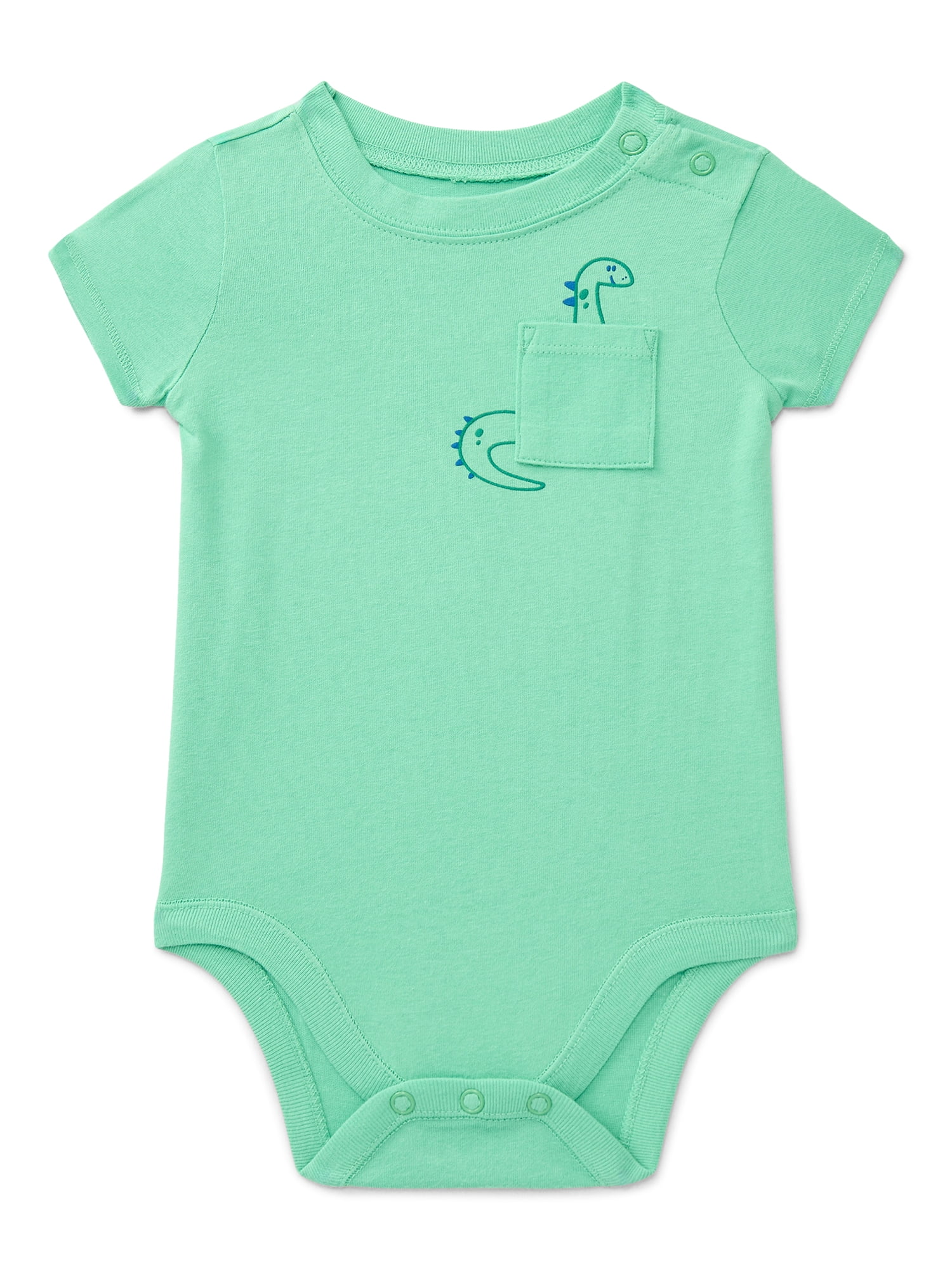 Wonder Nation Baby Boys Pocket Bodysuit with Short Sleeves, Sizes 0M-24M