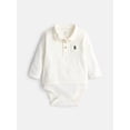 thumbnail image 1 of Wonder Nation Baby Boys' Cotton Polo Bodysuit with Long Sleeves, Sizes 0M-24M, 1 of 3