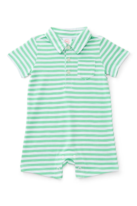 Baby Boys' Polo Shortie Romper with Short Sleeves, Sizes 0/3M-24M