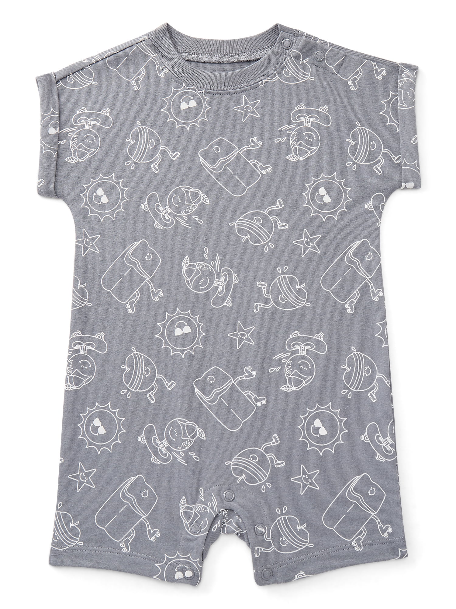 Wonder Nation Baby Boys Printed Jersey Romper, Sizes 0M-24M