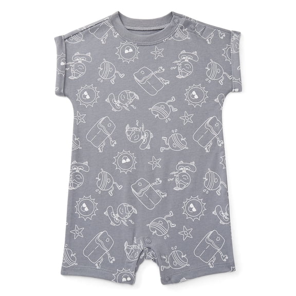 Wonder Nation Baby Boys Printed Jersey Romper, Sizes 0M-24M