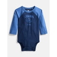 thumbnail image 1 of Wonder Nation Baby Boys' Graphic Cotton Bodysuit with Long Raglan Sleeves, Sizes 0M-24M, 1 of 4