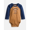 thumbnail image 1 of Wonder Nation Baby Boys' Graphic Cotton Bodysuit with Long Raglan Sleeves, Sizes 0M-24M, 1 of 3